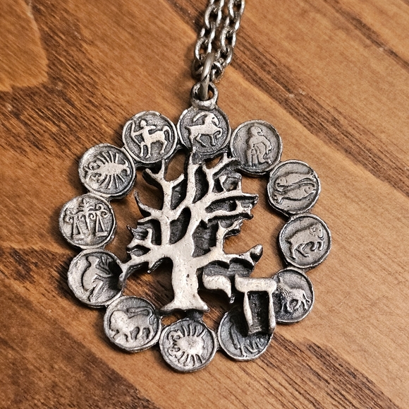 Vintage Tree of Life / Zodiac Signs Necklace - Picture 2 of 5